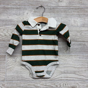 LS Polo Bodysuit Stripes 6M
