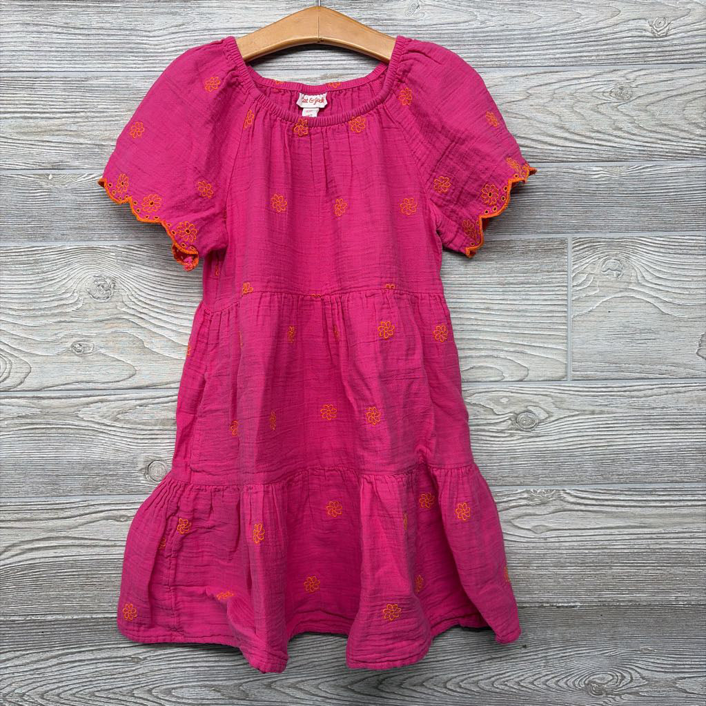 Gauze Dress Embroidered Flowers 8