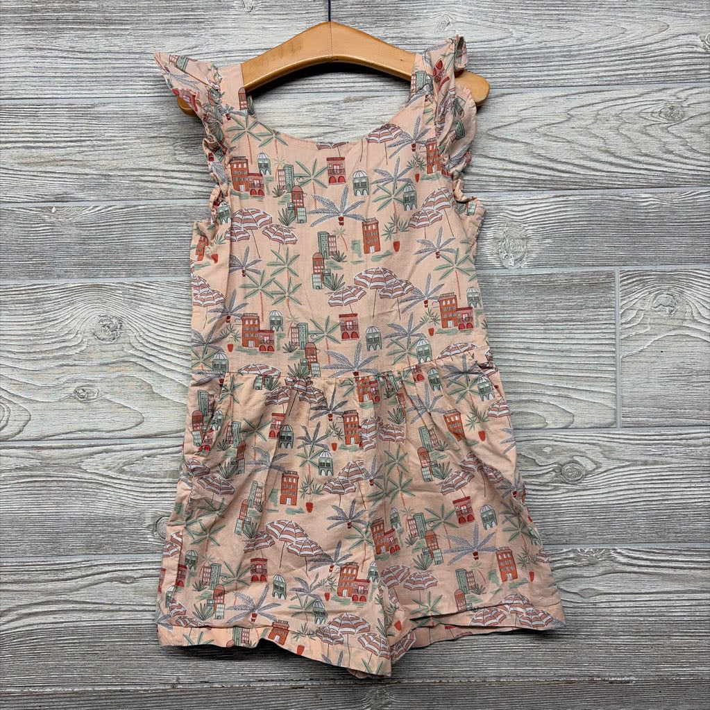 Flutter Sleeve Romper Palm Trees Umbrellas 8