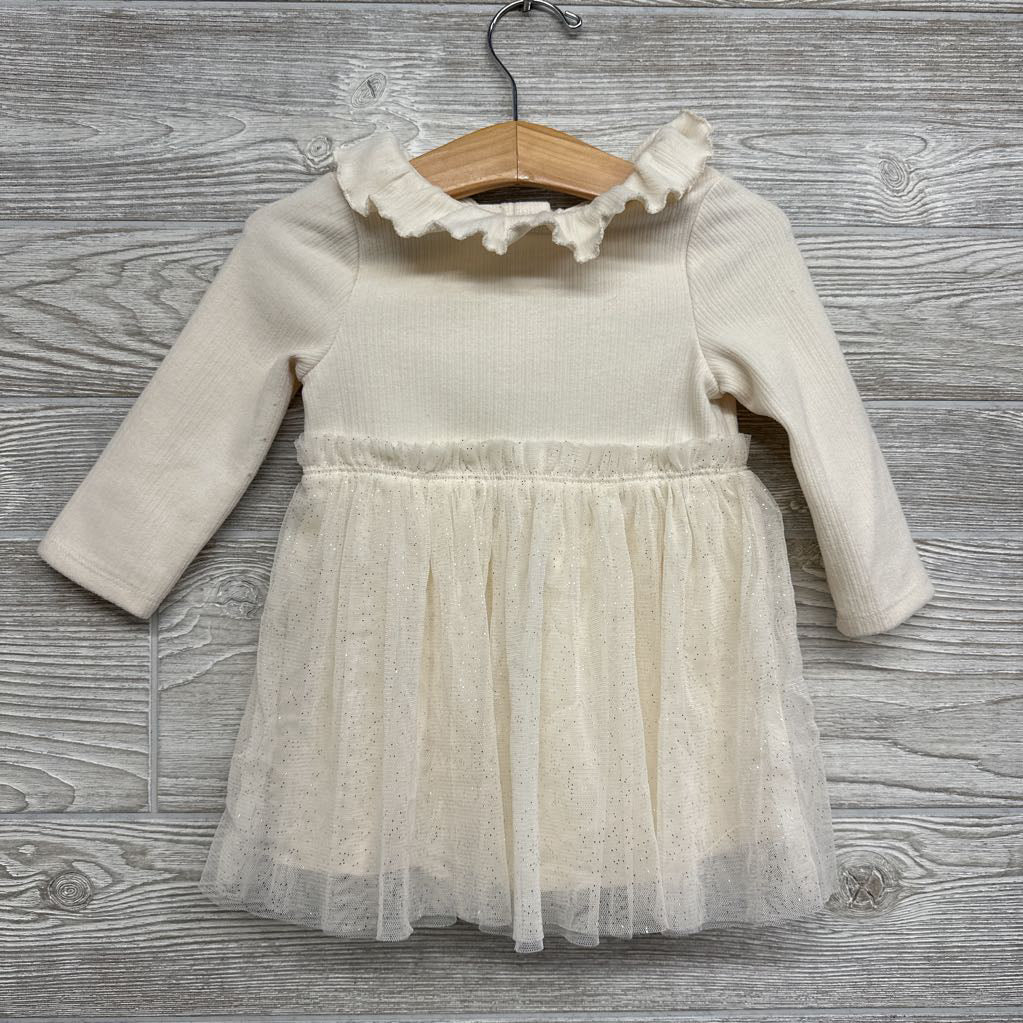 LS Ribbed Tulle Glitter Dress & Bloomers 12M
