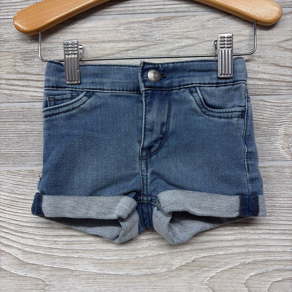 Knit Denim Girlfriend Shorts 9M