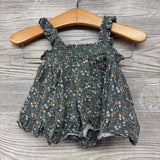 Smocked Tank Top & Bubble Shorts Flowers 12-18M