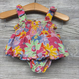 Smocked Tank Top & Bubble Shorts Flowers 12M