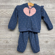 Fleece Jacket, Bodysuit & Pants Dots Heart 12M