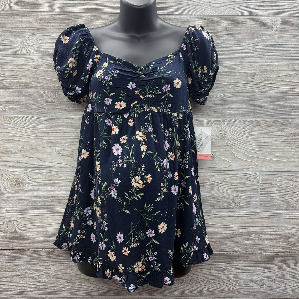 NEW Puffy Sleeve Tunic Flowers Small