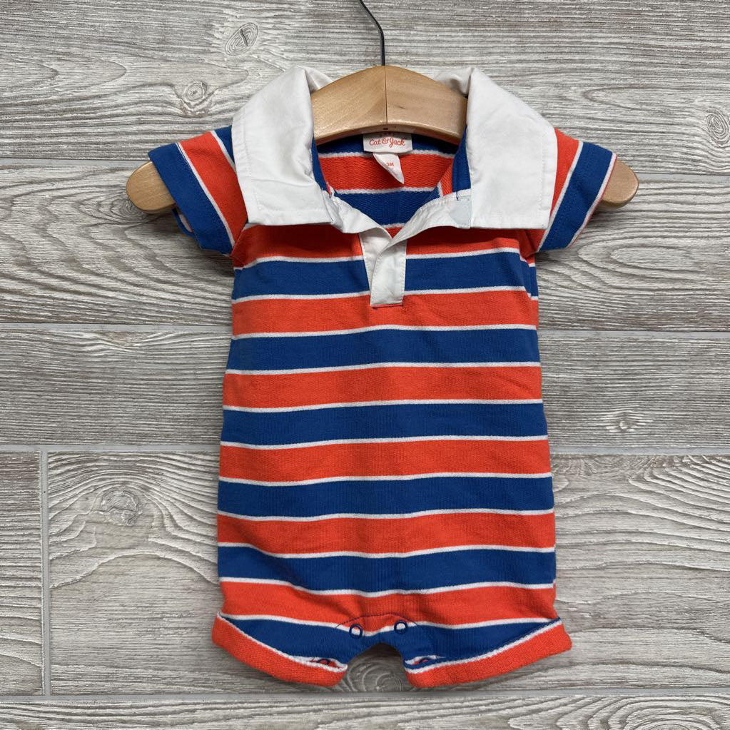 Polo Shorty Romper Stripes 0-3M