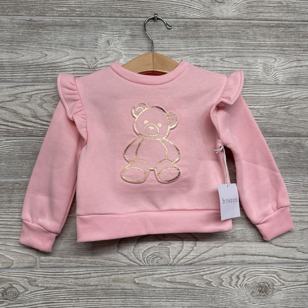 NEW Crewneck RuffleS & Embossed Bear 2t