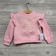 NEW Crewneck RuffleS & Embossed Bear 2t
