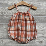 Linen Tank Romper Plaid 18M