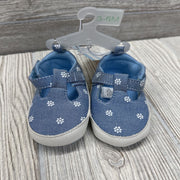 NEW Chambray Mary Jane Crib Shoes Flowers 2c