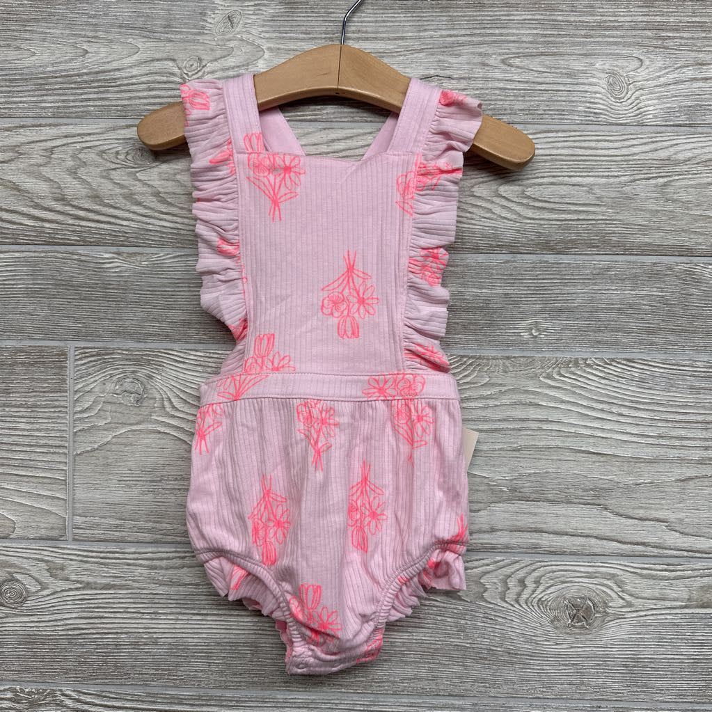 NEW Ribbed Romper Flowers 18M