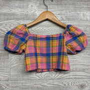 Plaid Cropped Puff Sleeve Shirt 5