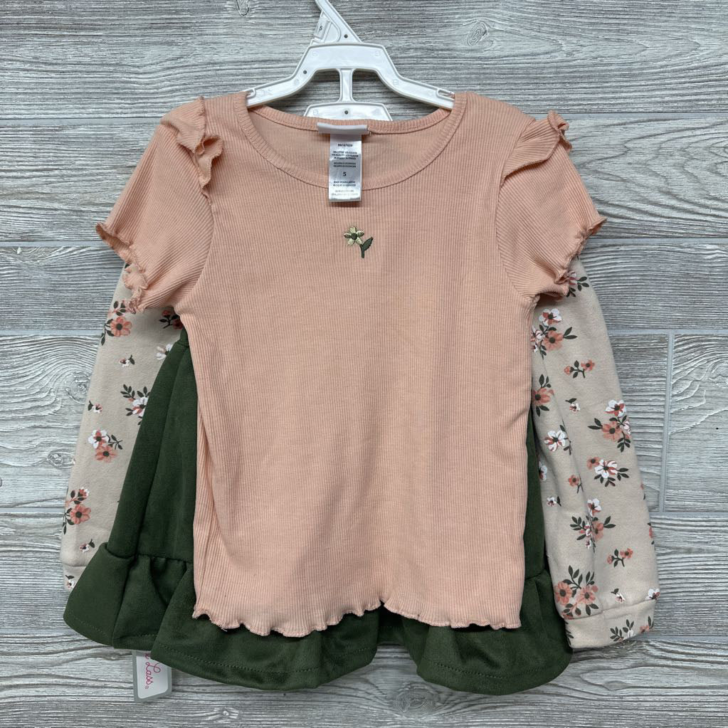 NEW Cewneck Love, Ribbed Shirt & Skirt Flowers 5