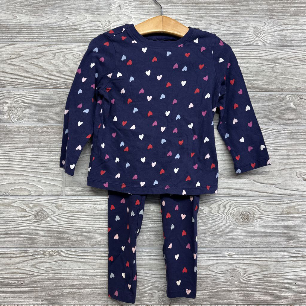 LS Shirt & Leggings Hearts 2t