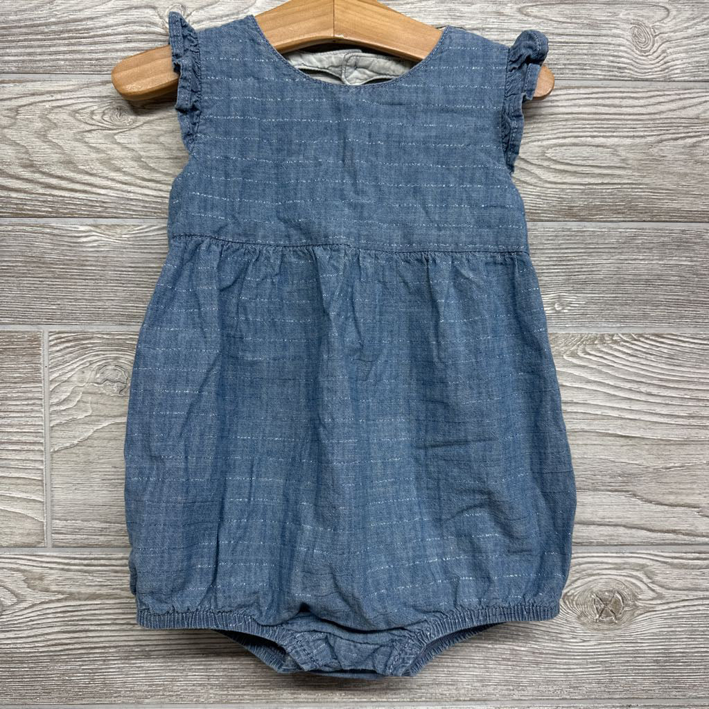 Chambray Romper Shimmer Stripes 24M