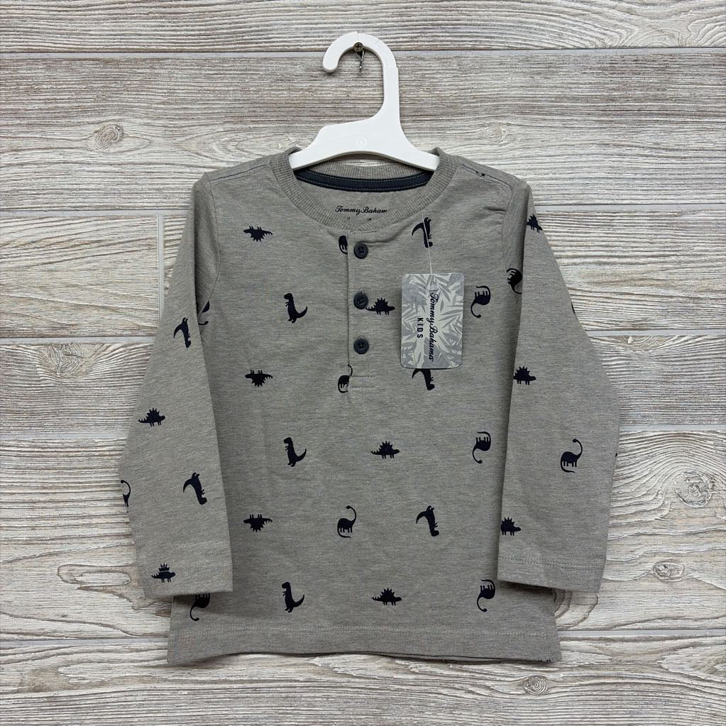 NEW LS Henley Shirt Dinosaurs 2T