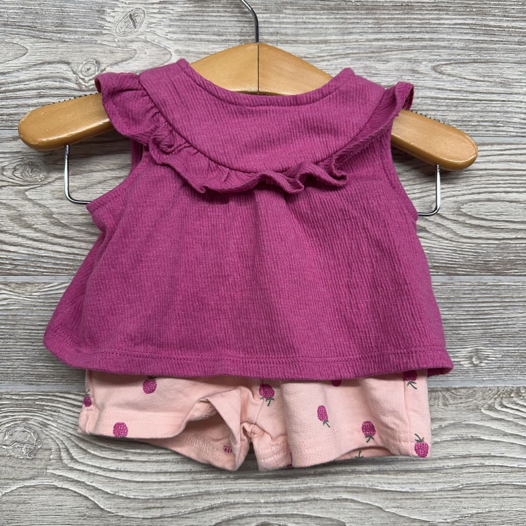 Tank Top Ruffle & Shorts Berry 3M