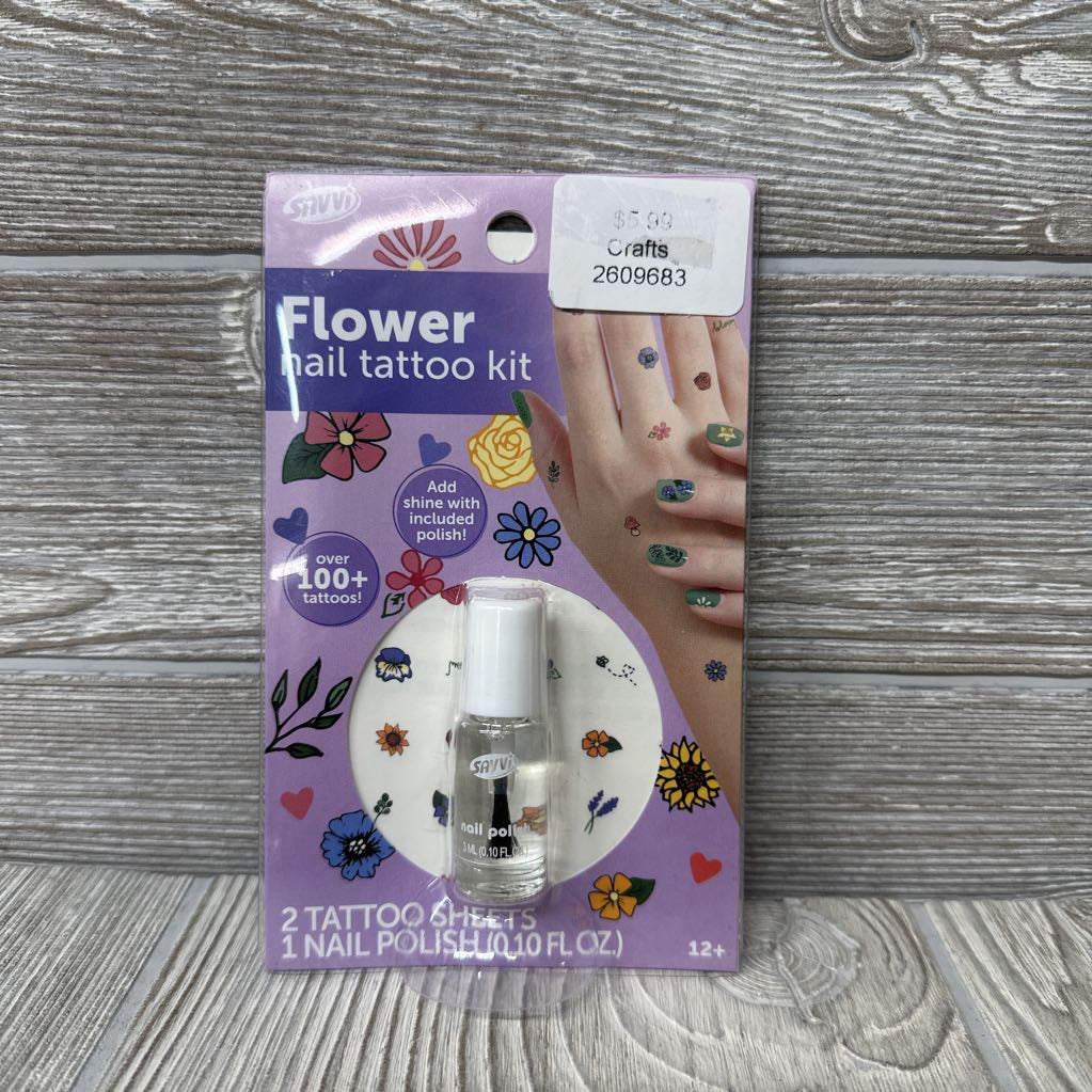 NEW Flower Nail Tattoo Kit