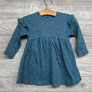 LS Waffle Knit Dress Flowers 18M