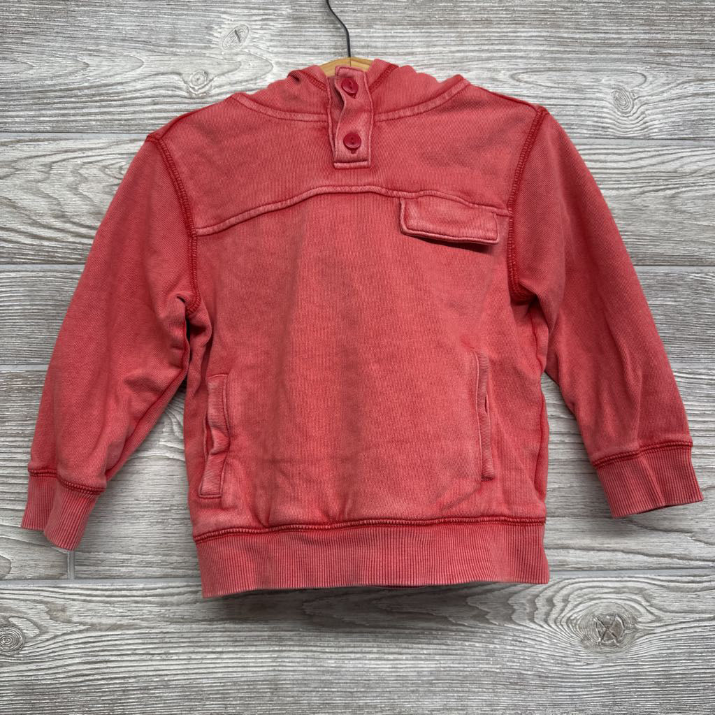 Weathered Henley Hoodie Chest Pocket 2T