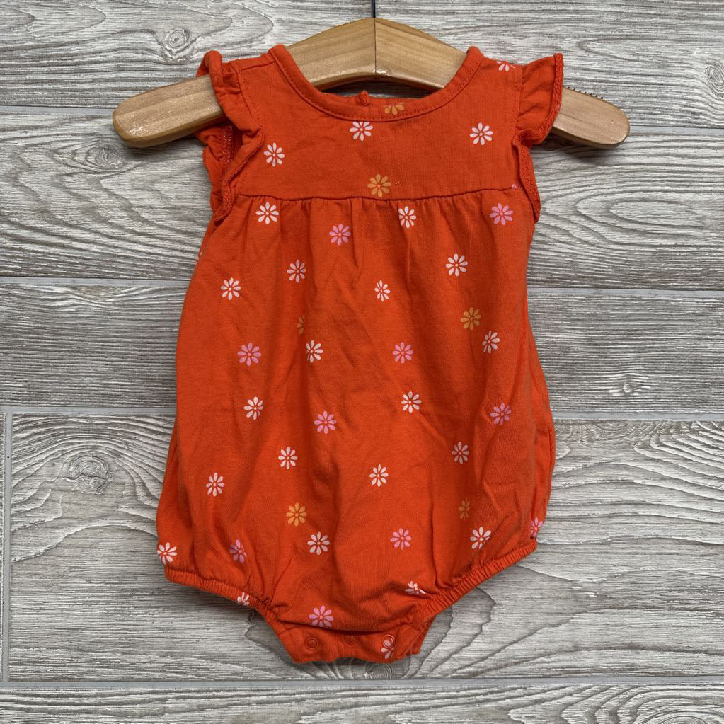 Flutter Sleeve Romper Flowers 0-3M
