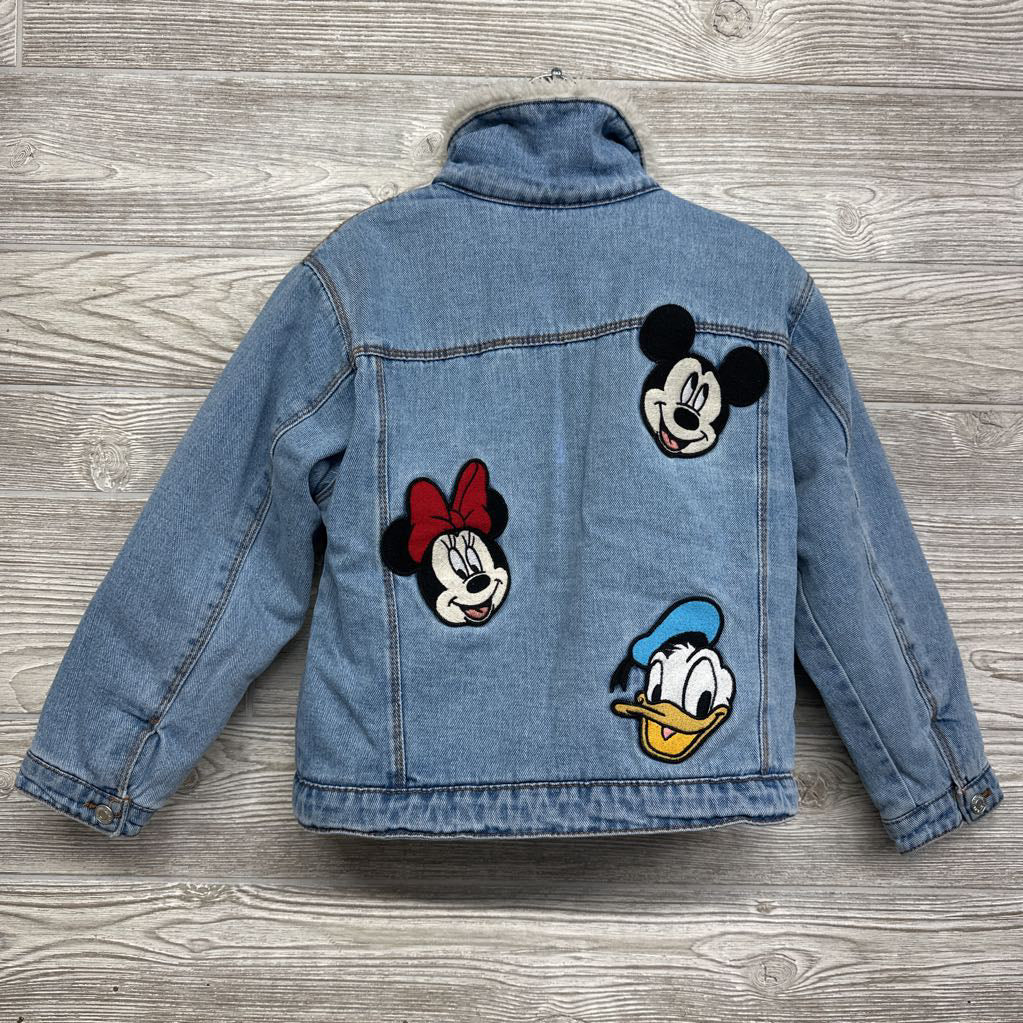 Sherpa Lined Denim Jacket Minnie Mickey Donald 5-6