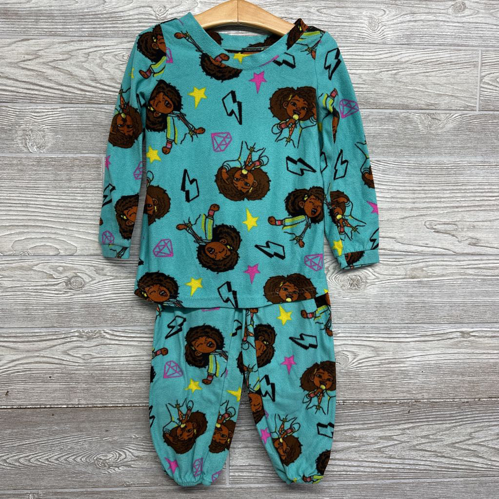 2 Pc LS Fleece PJs Stars Diamonds 4-5
