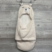 Sherpa Swaddle Blanket W/ Bear Hood 3-6M