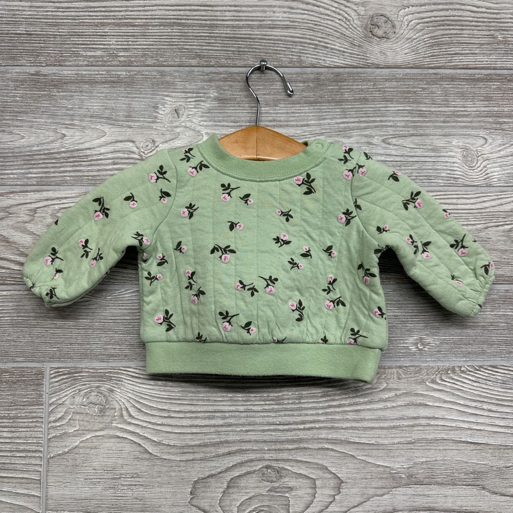 Quilted Crewneck Flowers 0-3M