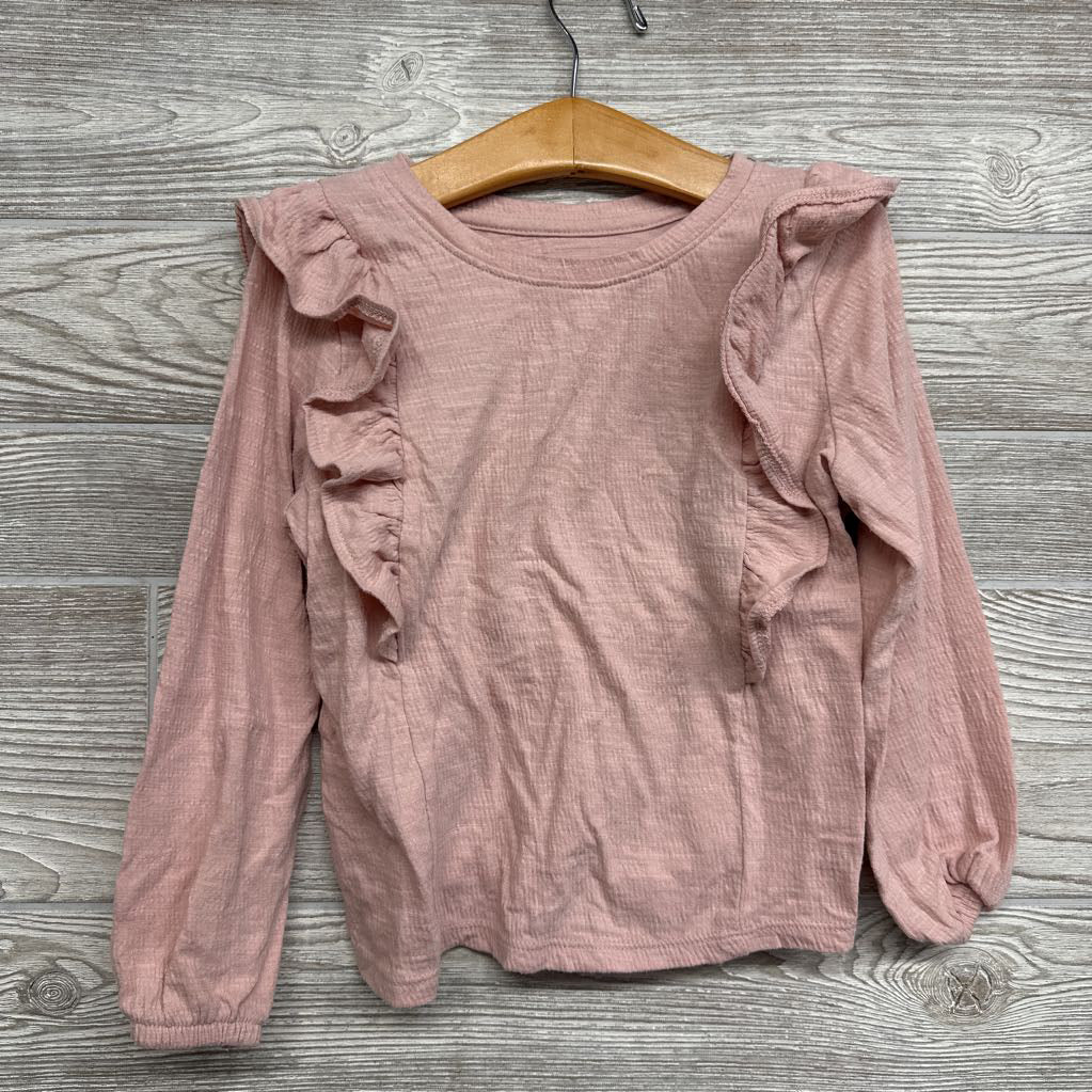 Textured LS Shirt Ruffles 5T