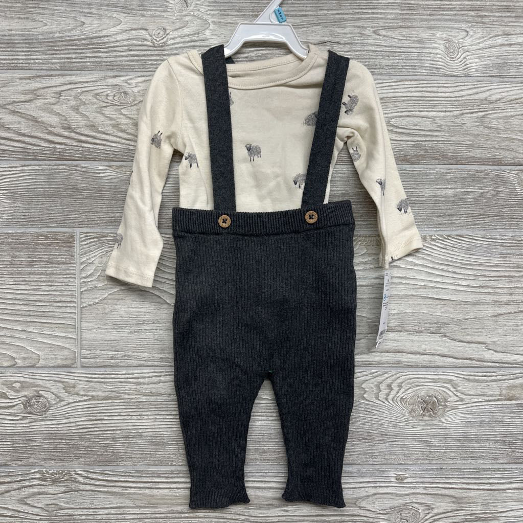 NEW Knit Overalls & Bodysuit Sheep 6M