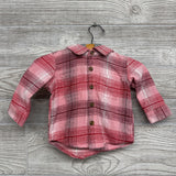 LS Plaid Button Up Shirt W/ Hood 3-6M