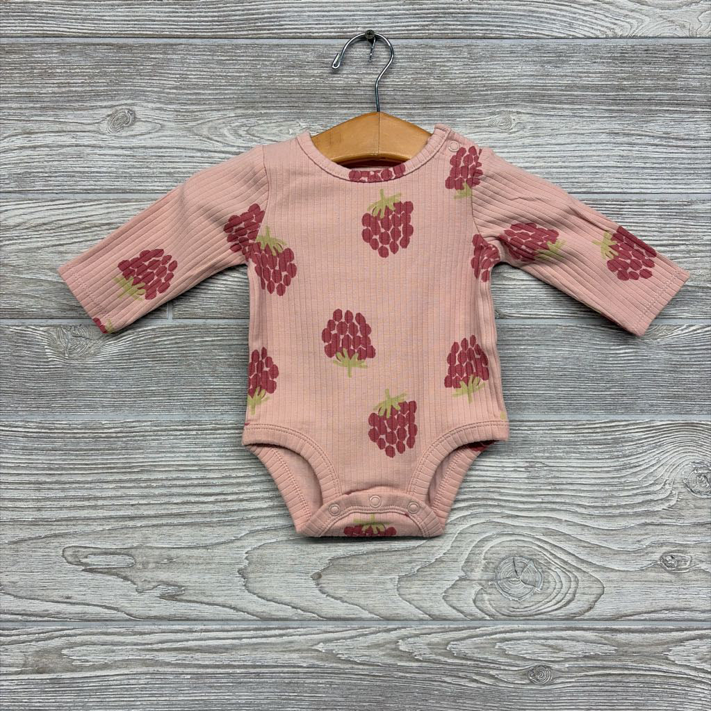 NEW LS Ribbed Bodysuit Berries NB