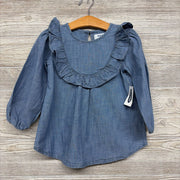 LS Chambray Shirt Ruffle 3T