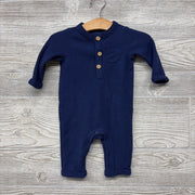 LS Waffle Knit Henley Outfit Chest Pocket 0-3M