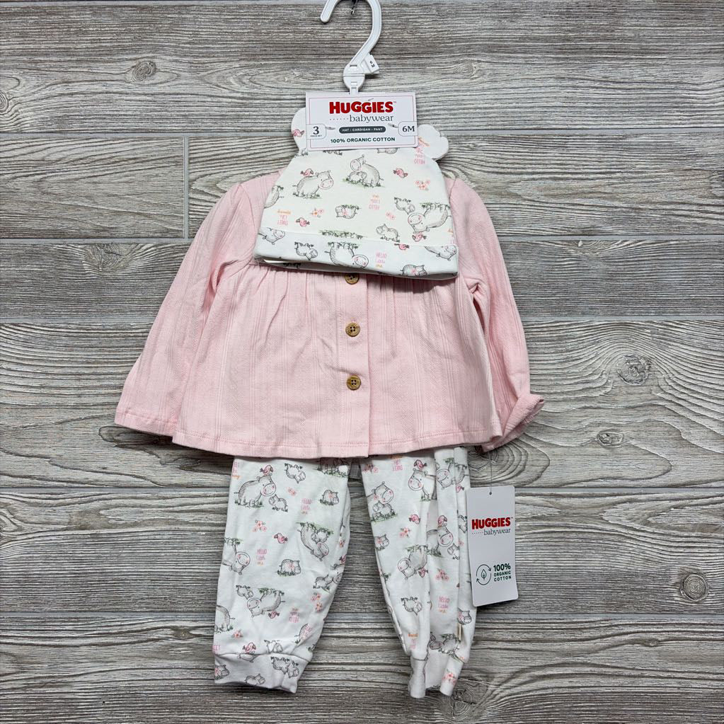 NEW LS Pointelle Button Up Shirt & Pants W/ Hat Hello Little One