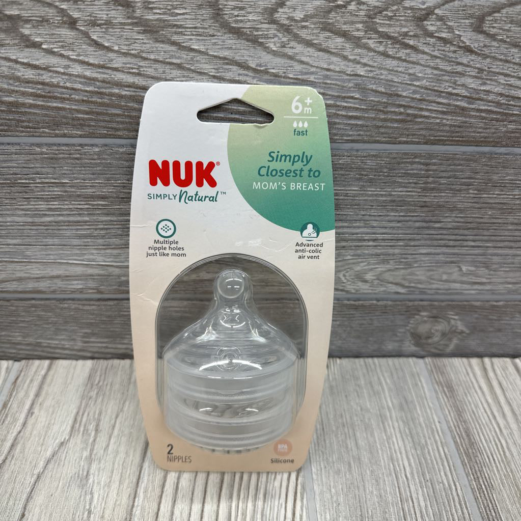 NEW 2 Pk Simply Natural Nipples 6M+