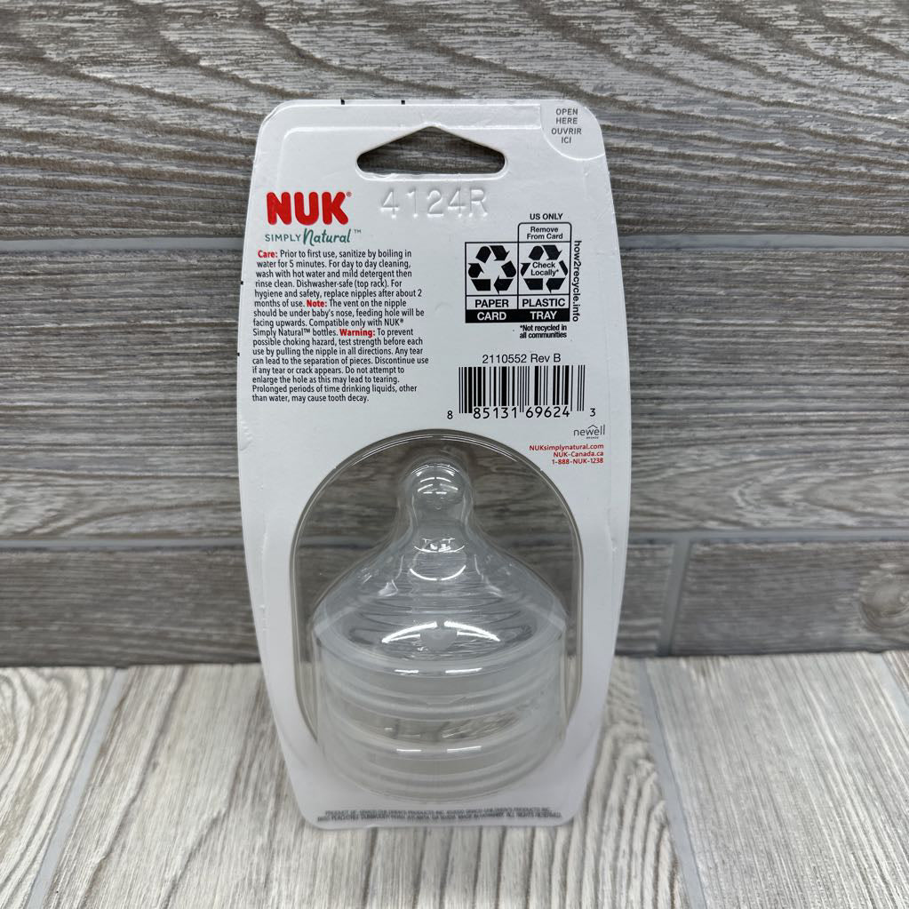 NEW 2 Pk Simply Natural Nipples 6M+