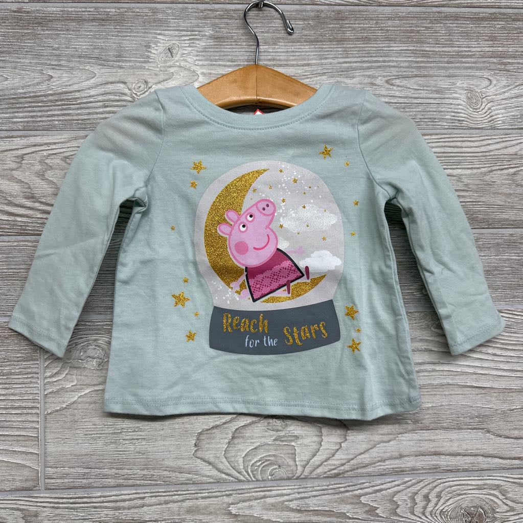NEW LS Shirt Peppa Pig Reach For The Stars 12M
