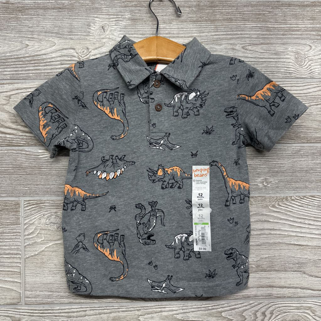 NEW Polo Shirt Dinosaurs 12M