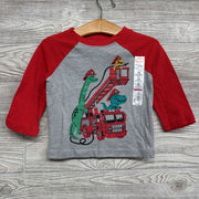 NEW LS Shirt Dinosaur Fire Truck 12M