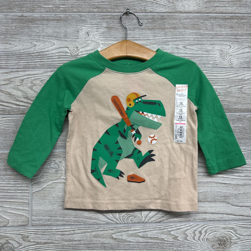 NEW LS Shirt Dinosaur Baseball 12M