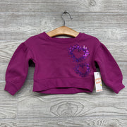 NEW Cropped Crewneck Sequin Hearts 12M