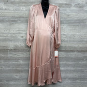 NEW LS Satin Wrap Dress XL