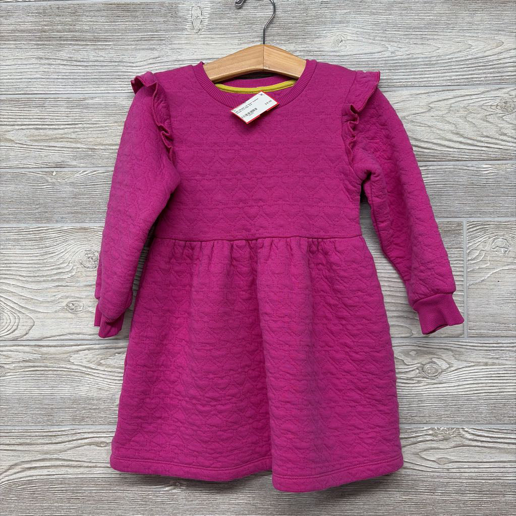 LS Heart Quilted Dress 4-5