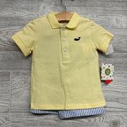 NEW Polo Shirt & Seersucker Shorts Whales Stripes 18M