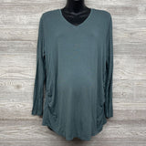 Ruched V Neck Shirt 1X