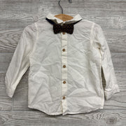 NEW Textured LS Shirt W/ Gingham Bow Tie 18M