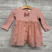 LS Waffle Knit Tulle Dress Minnie Mouse Bows 18M