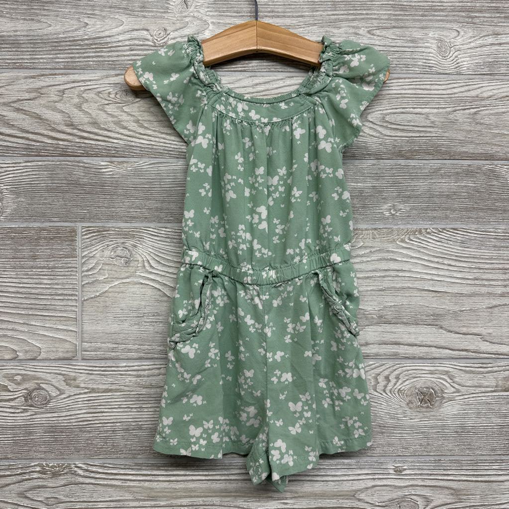Square Neck Romper Butterflies 2T